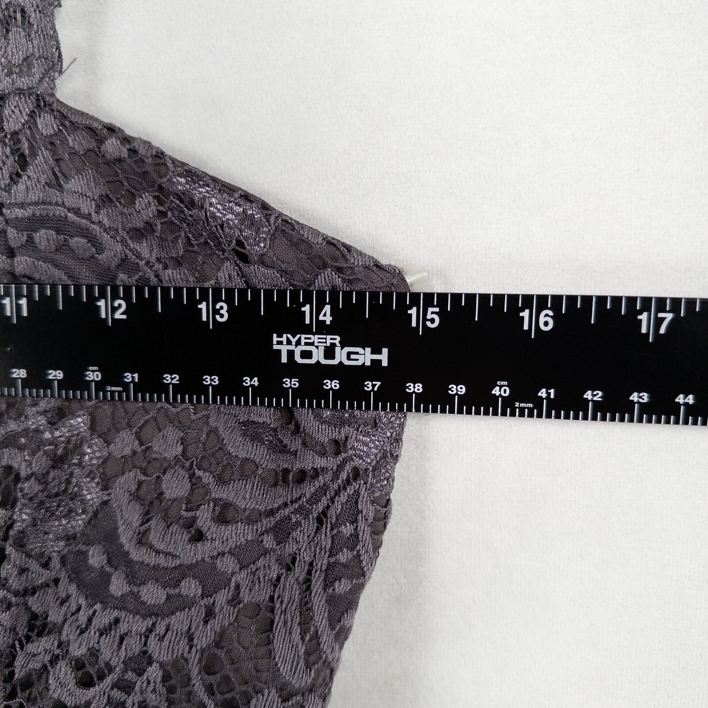 Charlotte Russe Dress Sz Medium Gray Lace Sheath Padded Bust Sleeveless NEW - Picture 5 of 8
